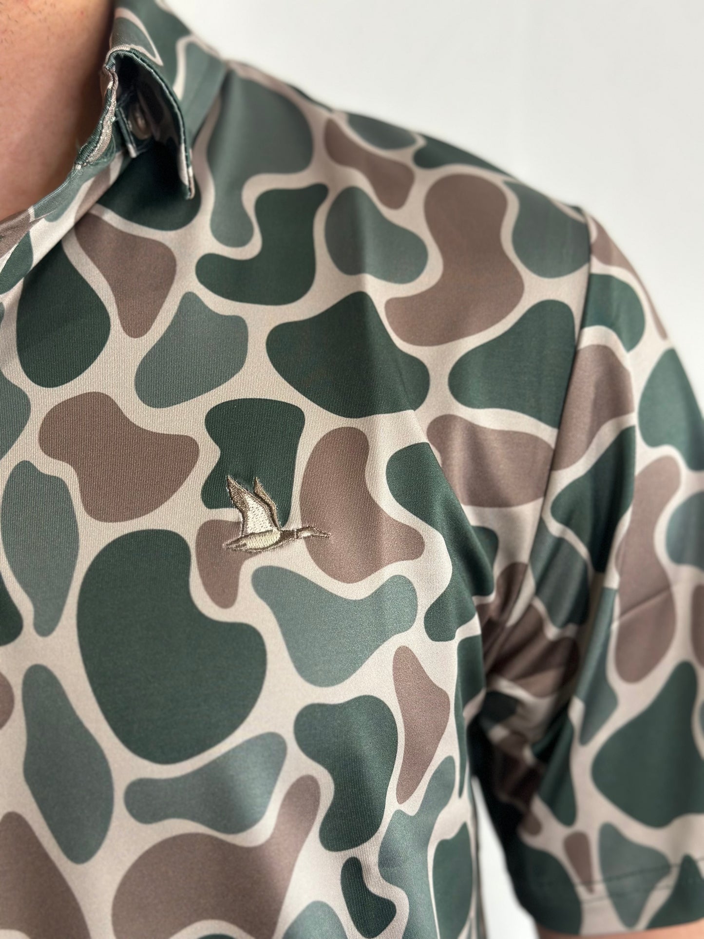 Roost Old School Camo Polo