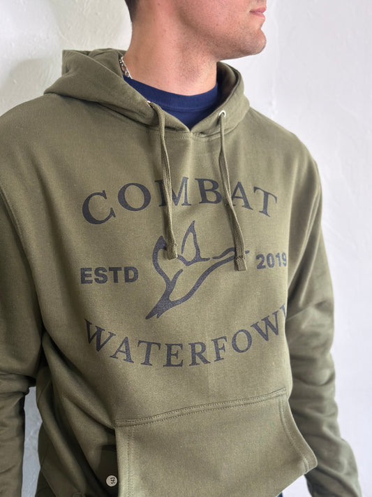 Combat Waterfowl Army Green Logo Hoodie