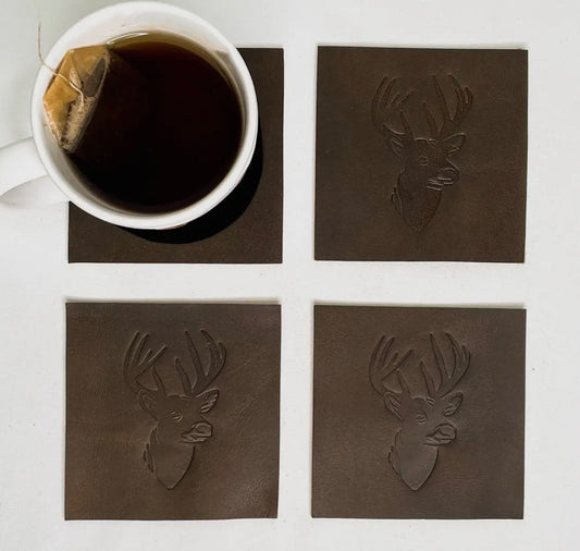 Leather Deer Coasters