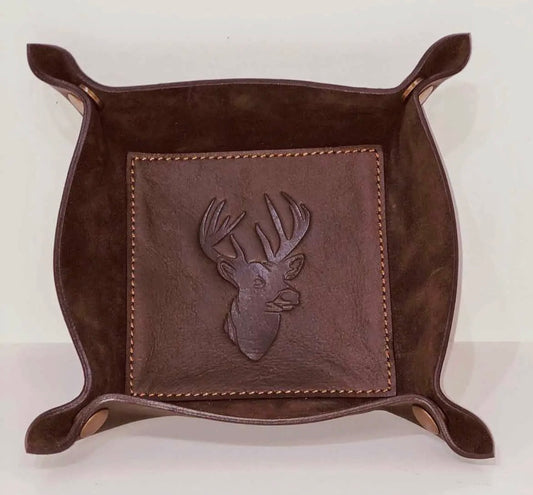 Leather Deer Valet Tray