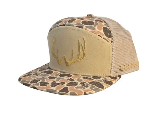 7 Panel Brown Backwoods Rack 3D Puff Hat