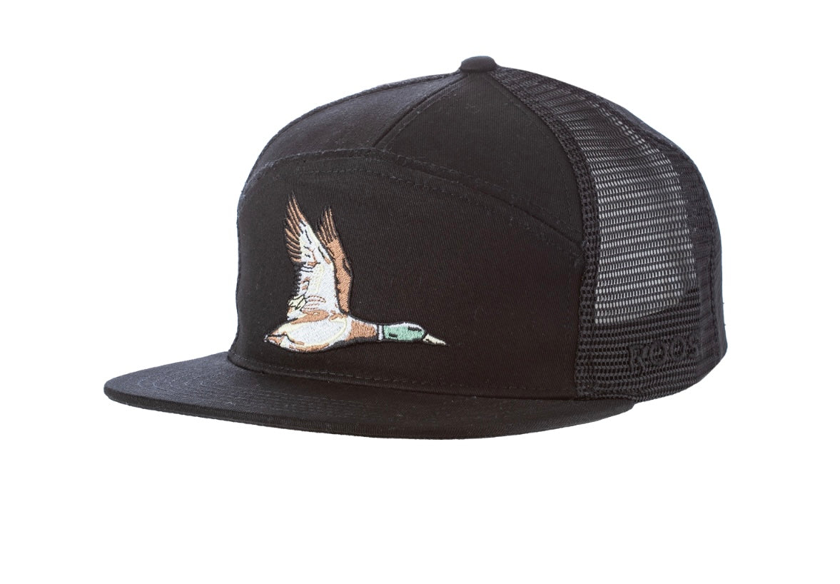 Roost Black 7 Panel Duck Hat