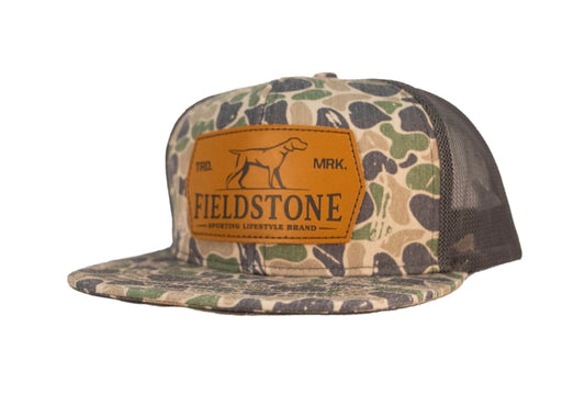 Fieldstone Camo Leather Patch Hat