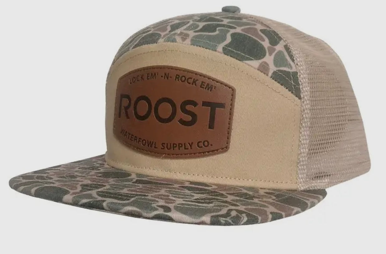 Roost 7 Panel Leather Patch Hat