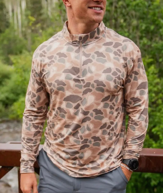 Performance Quarter Zip- Pintail Camo